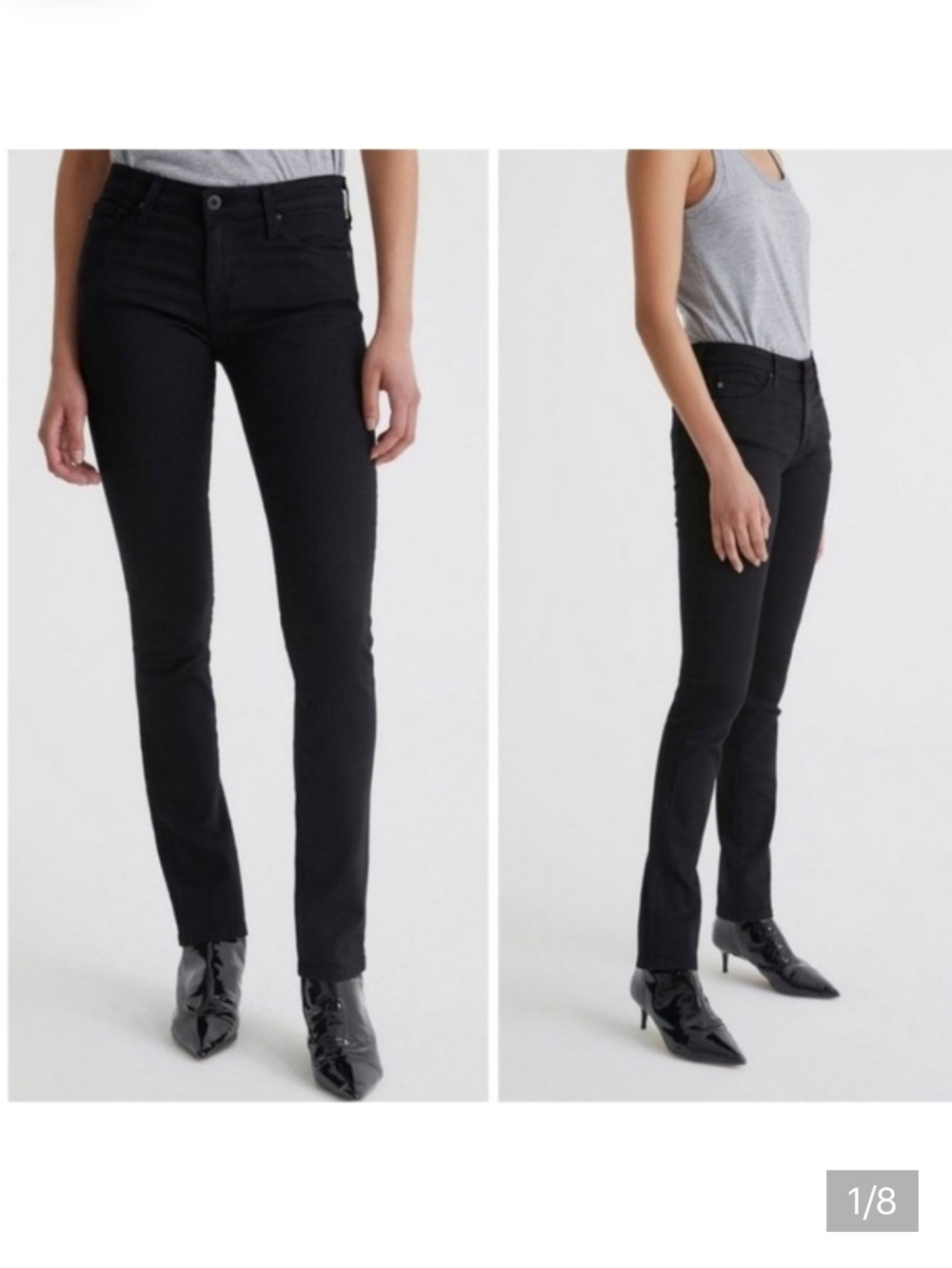 AG Harper Black Straight Jeans
